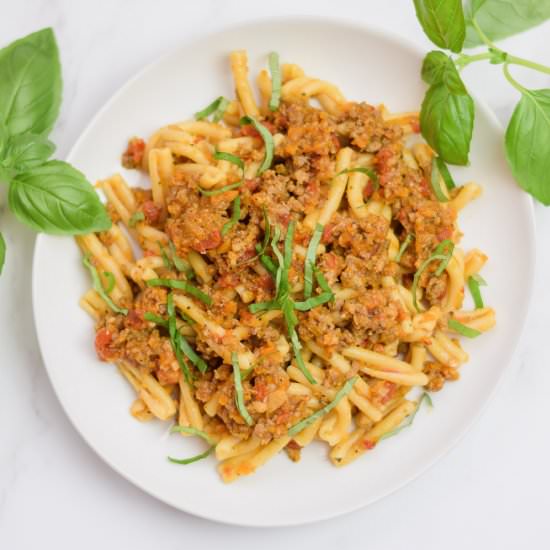 Tomato Basil Sausage Pasta