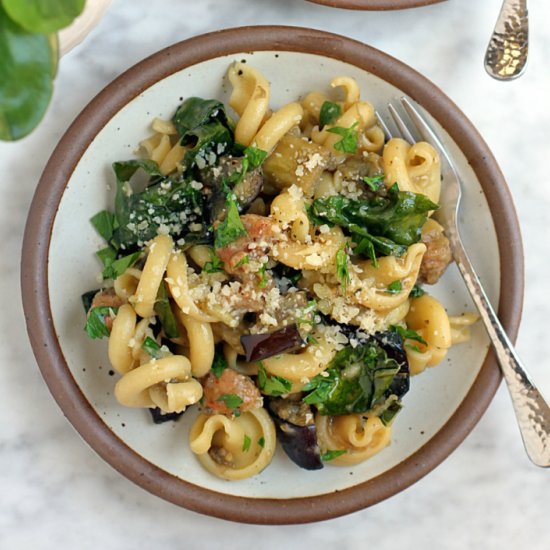 Pasta with Eggplant and Sausage