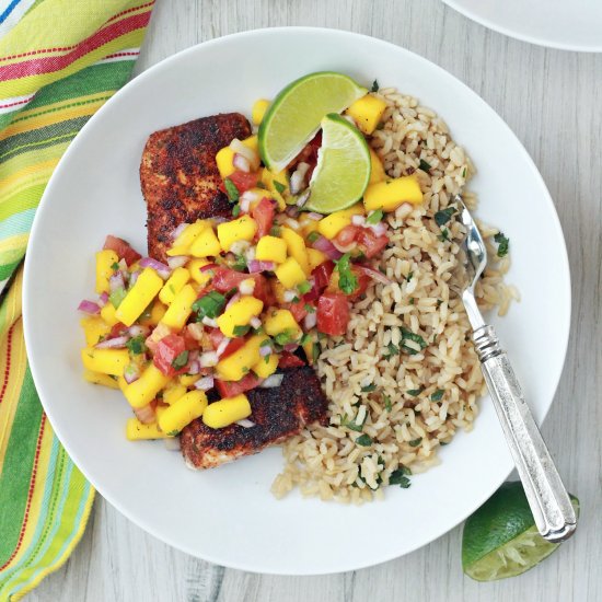 Blackened Mahi Mahi & Mango Salsa