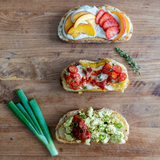 Vegan Brunch Toast Three Ways