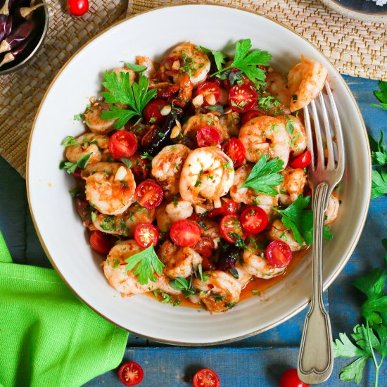 Italian Style Garlicky Prawns