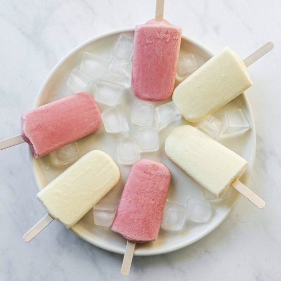 Fruit and yogurt ice lollies