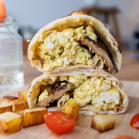 Vegan Bacon Egg and Cheese Burrito