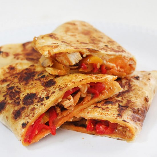 Chicken fajitas quesadillas