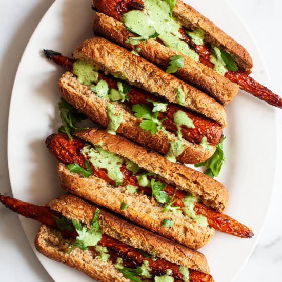 Smoky Glazed Carrot Dogs