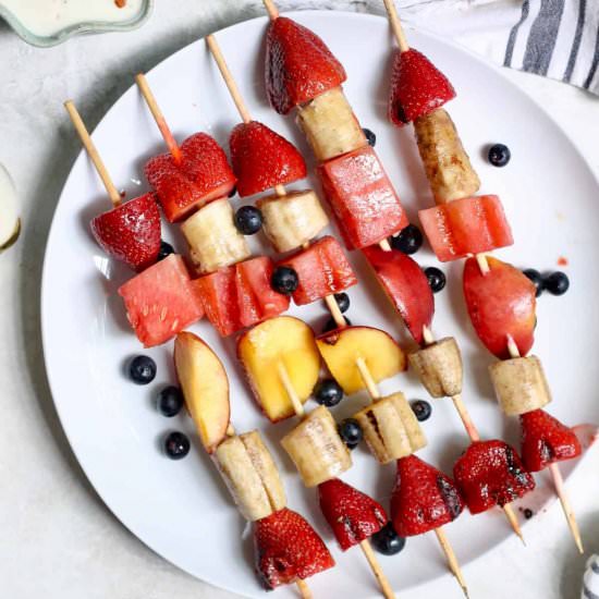 Fruit Kabobs with Yogurt Dip