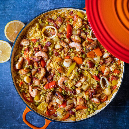 Easy Seafood Chicken Paella