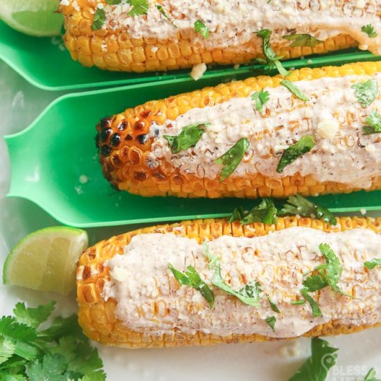 Skinny Mexican Grilled Corn