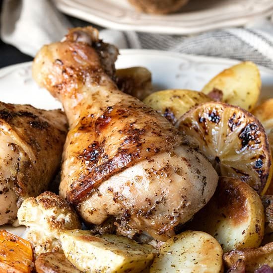 Greek baked chicken with potatoes