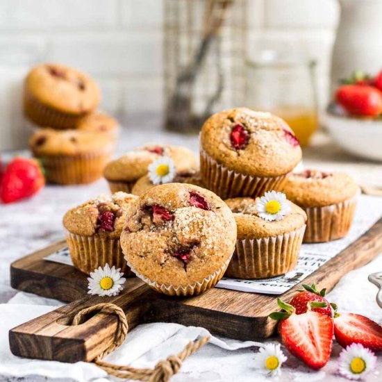 Honey Strawberry Muffins