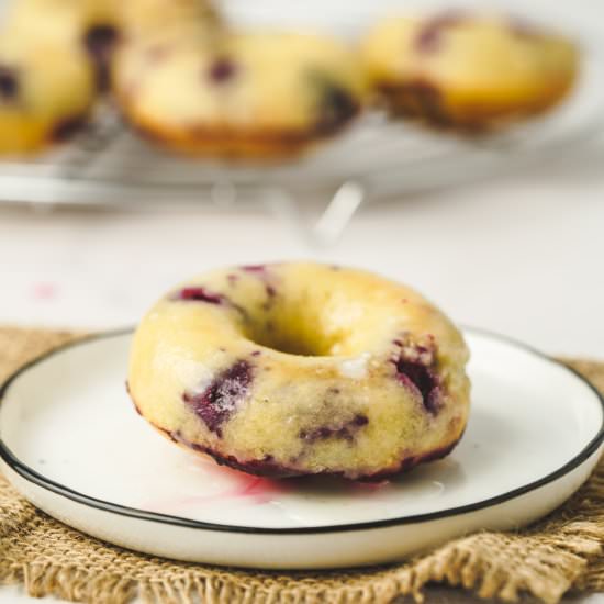 Baked Blueberry Doughnuts