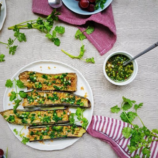 Vegan Oven Grilled Eggplant