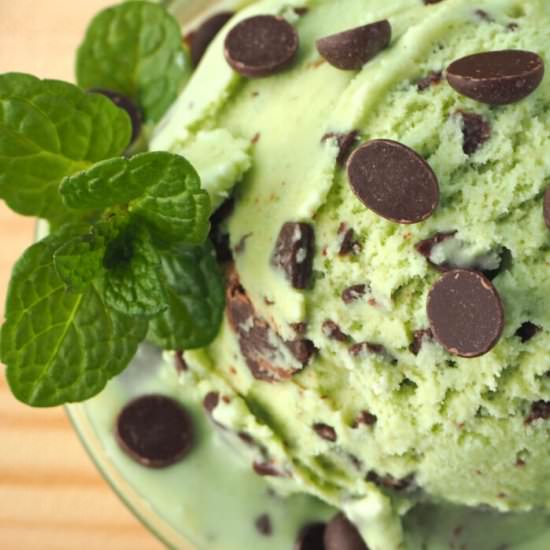 Mint choc chip ice cream