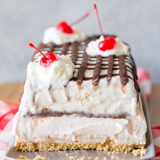 Banana Split Ice Cream Cake