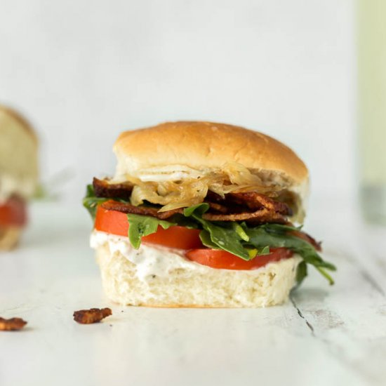 BLT Sliders with Caramelized Onions