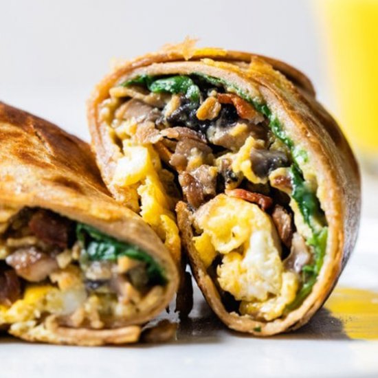 Omelet Tortilla Breakfast Wrap