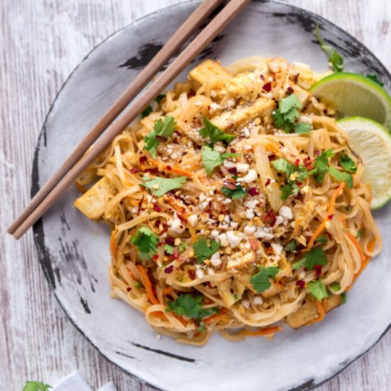 Vegetarian Pad Thai with Tofu