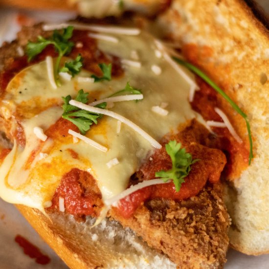 Vegan Chicken Parmesan Sandwich