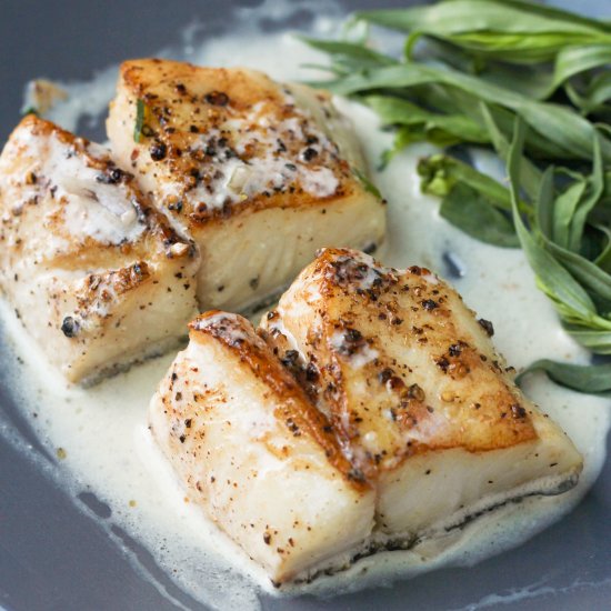 Pan Seared Cod with Tarragon Cream