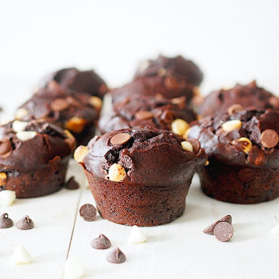 Triple chocolate muffins