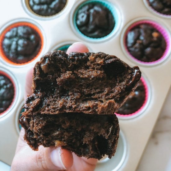 Double Chocolate Banana Muffins