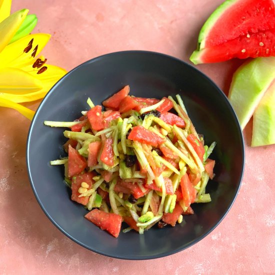 Raw Watermelon Rind & Avocado Salad