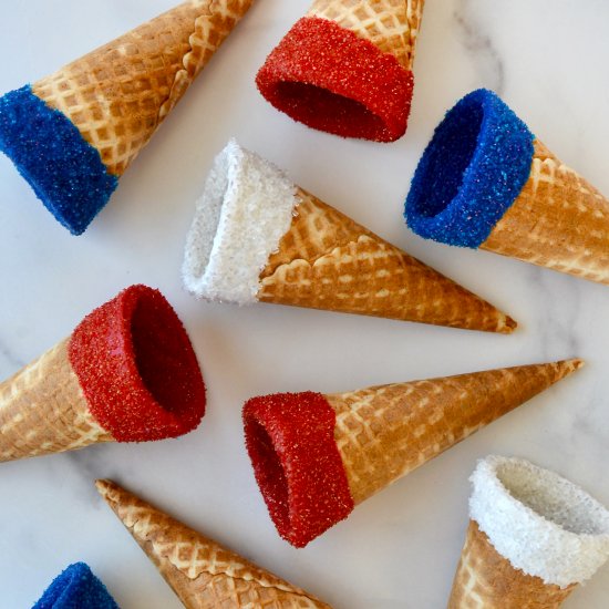 Red, White and Blue Ice Cream Cones