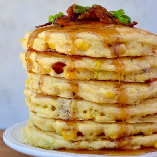 Sweet Corn Pancakes with Bacon