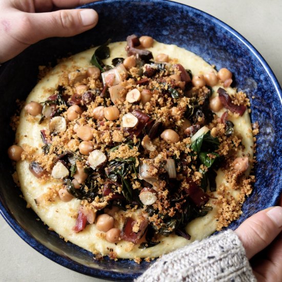 Garlicky Rainbow Chard & Chickpeas