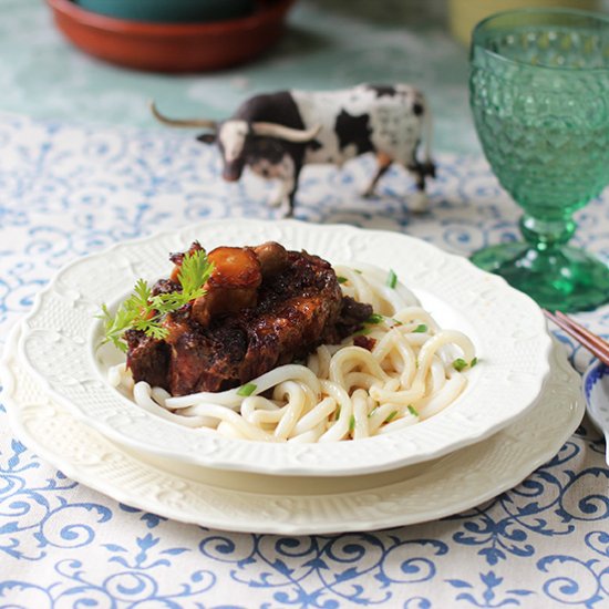 Asian Oxtails with Udon Noodles