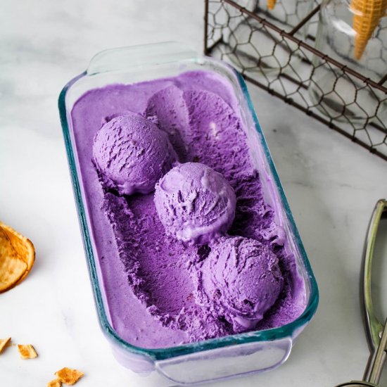 No Churn Ube Ice Cream