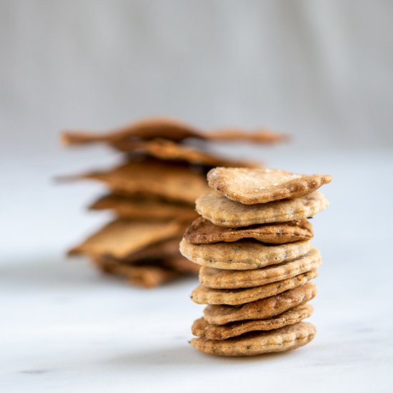 Rustic Sourdough Crackers