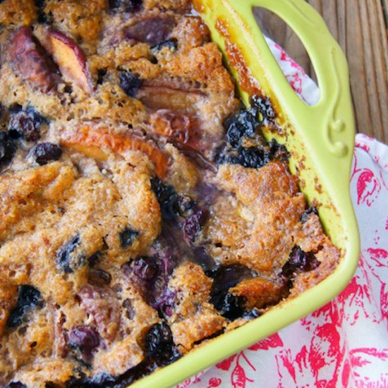 GF Peach Cobbler with Blueberries