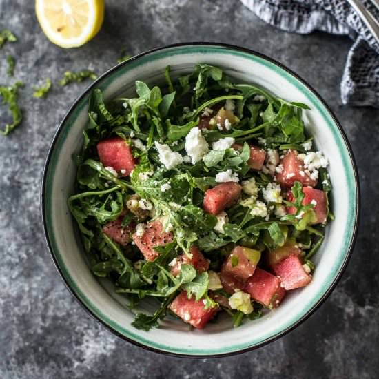 Watermelon, Feta and Arugula Salad