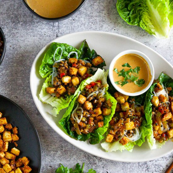 Vegetable Lettuce Wraps with Tofu