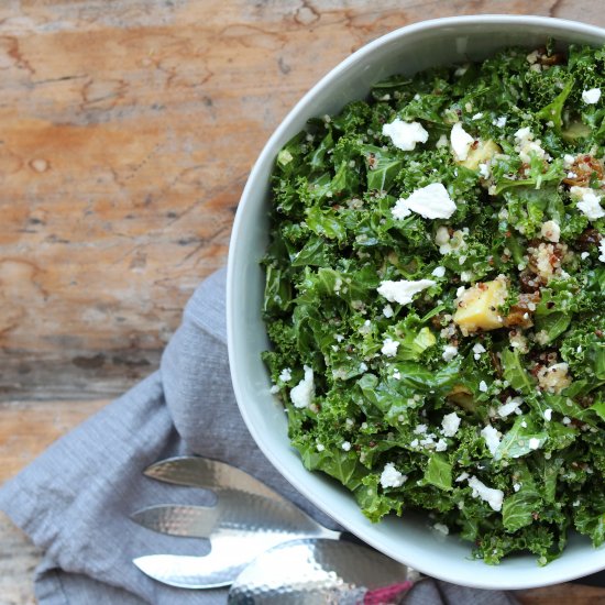 Sweet Kale Quinoa Salad with Feta