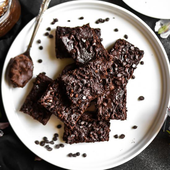 Fudgy Sweet Potato “Nutella” Browni