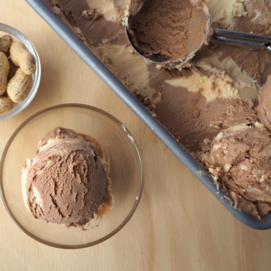 Nutella Peanut butter ice cream