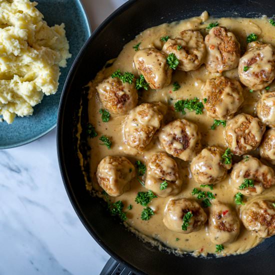 Easy Vegetarian Swedish Meatballs