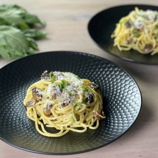 Mushroom Leek Carbonara