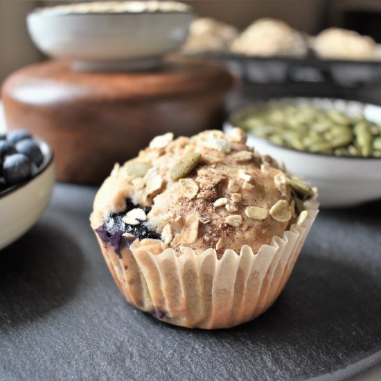 Blueberry Pumpkin Seed Muffins