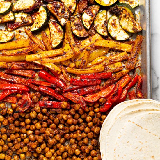 SHEET PAN CHICKPEA FAJITAS