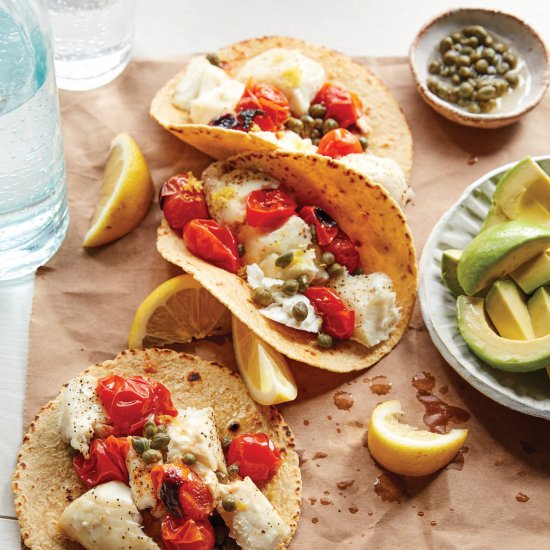 Lemon Caper Fish Tacos