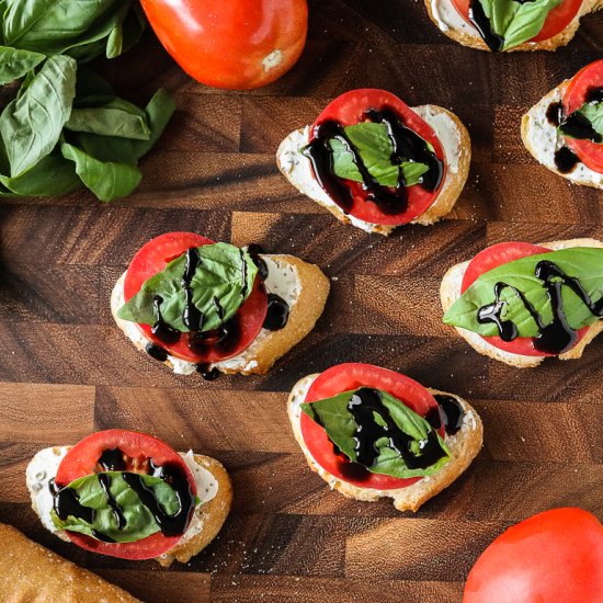 Tomato Basil Goat Cheese Crostini