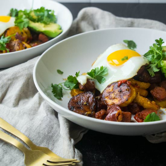 Plantain and Chorizo Hash