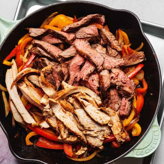 Keto Fajitas with Chicken and Beef