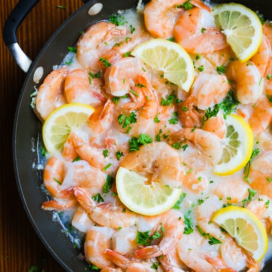 Lemon Garlic Shrimp in White Wine