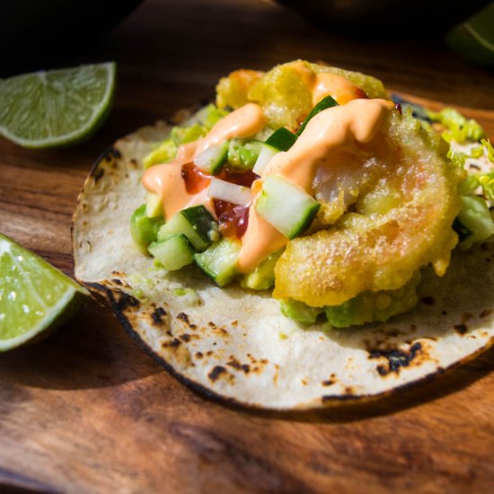 Wasabi Shrimp Sushi Tacos