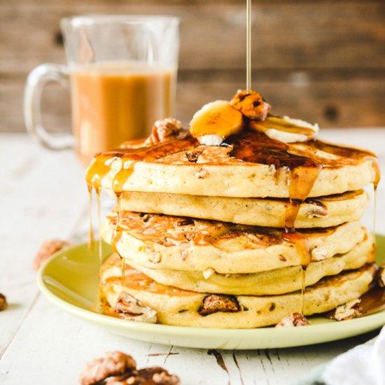 Multigrain Banana Pecan Pancakes