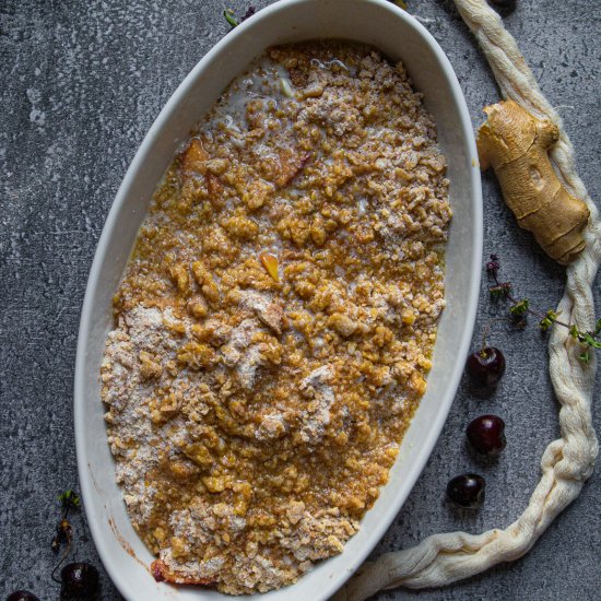 Nectarine and Cherry Crisp